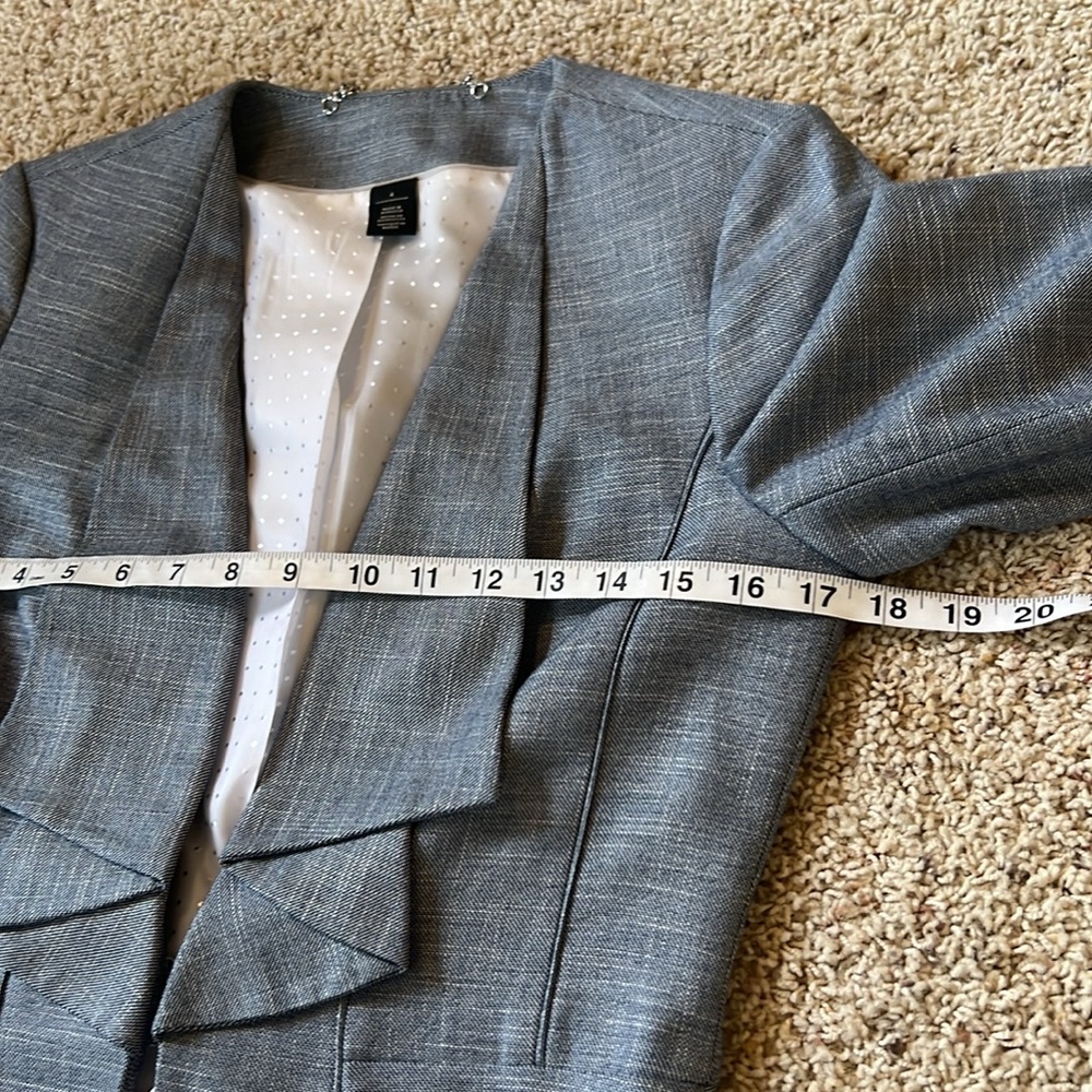 WHBM White House Black Market Drape Ruffle Blazer Suit - Picture 8 of 9
